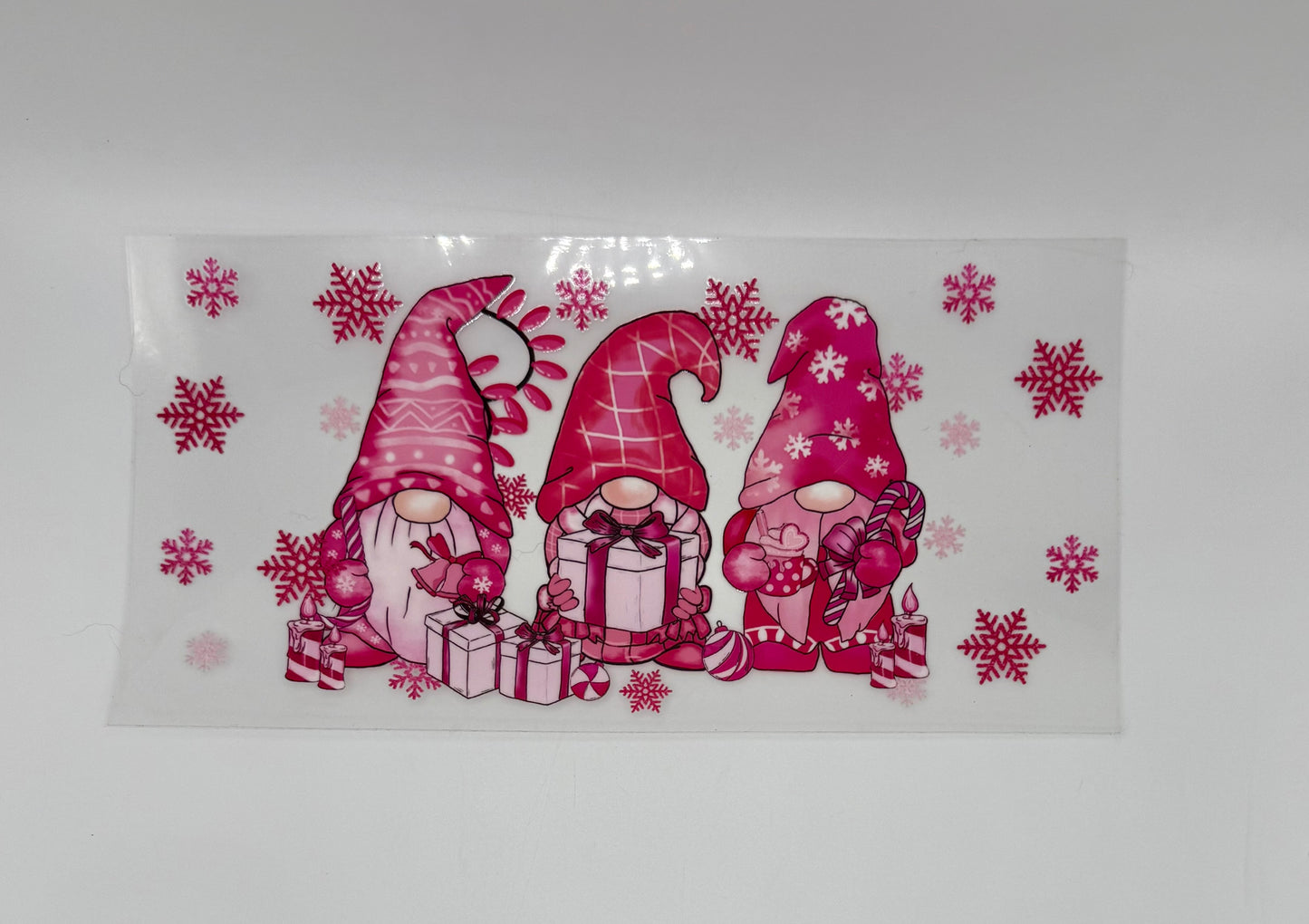 Pink Christmas UV DTF Wrap