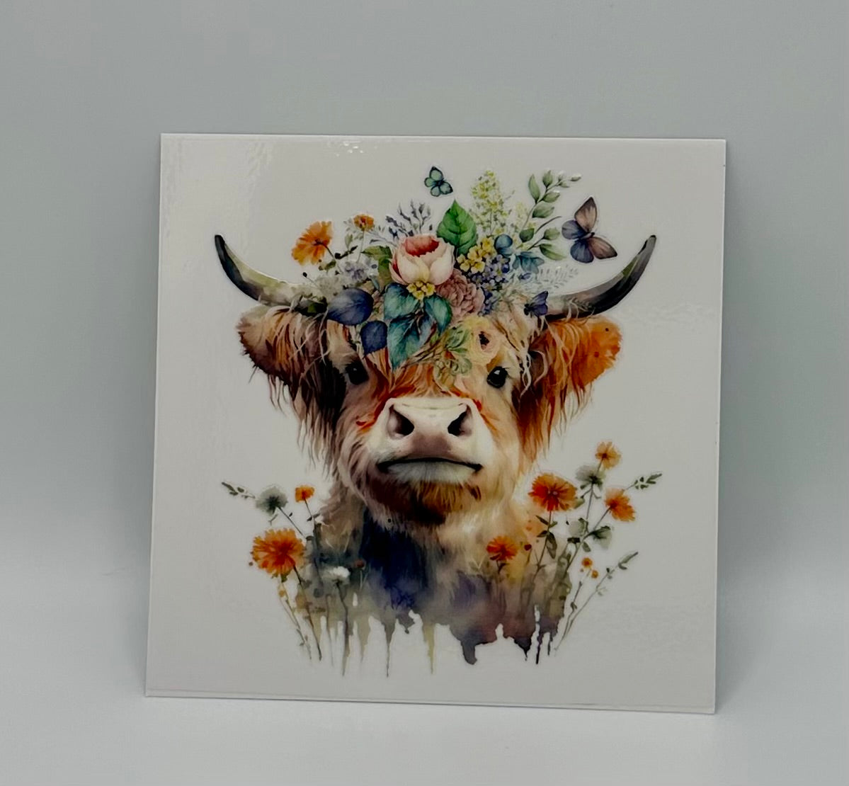 Cow and Flowers UV DTF