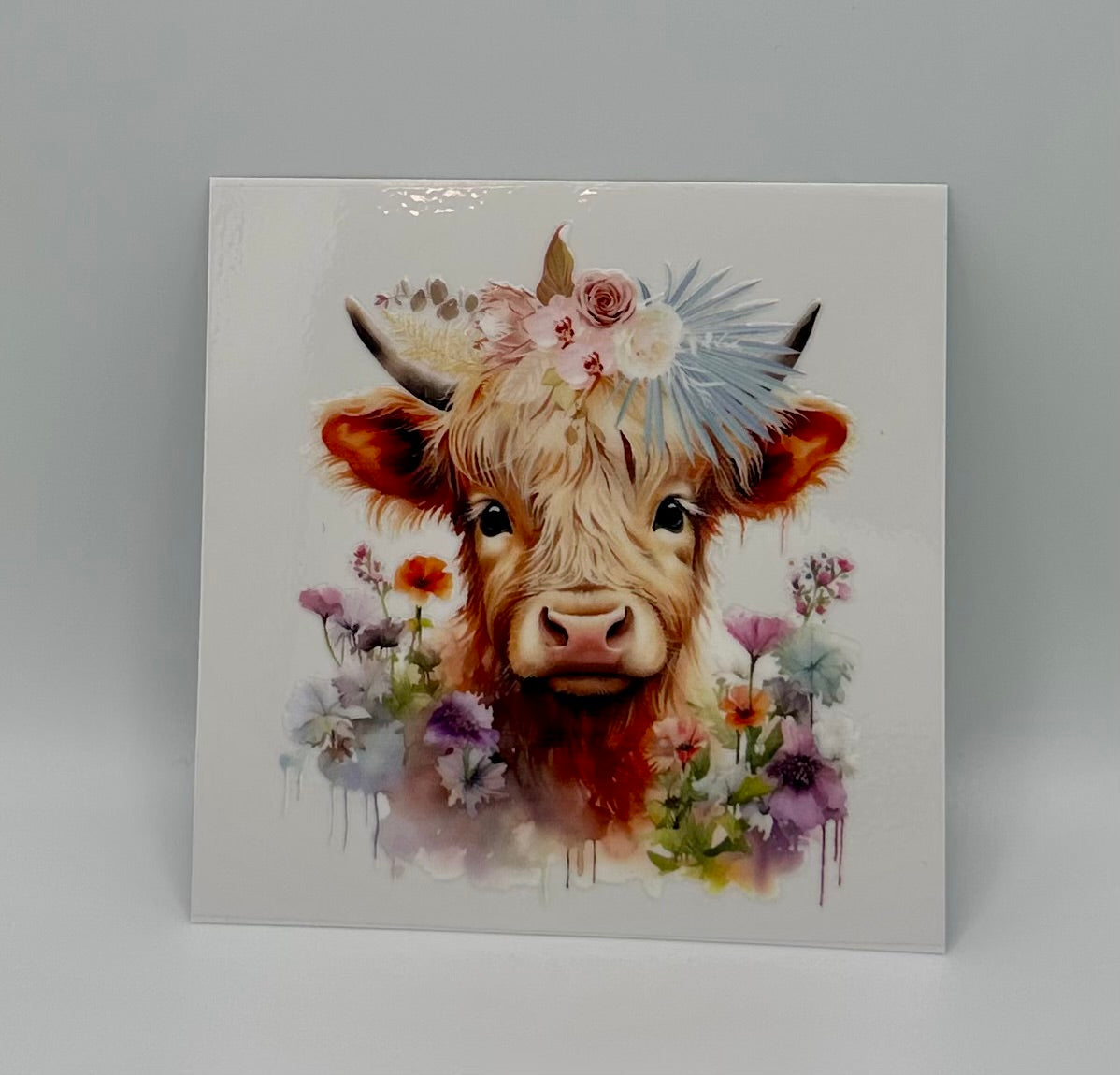 Cow and Flowers 4 UV DTF