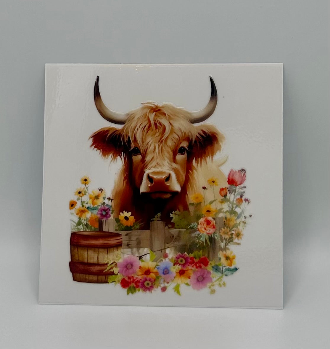 Cow and Flowers 2 UV DTF