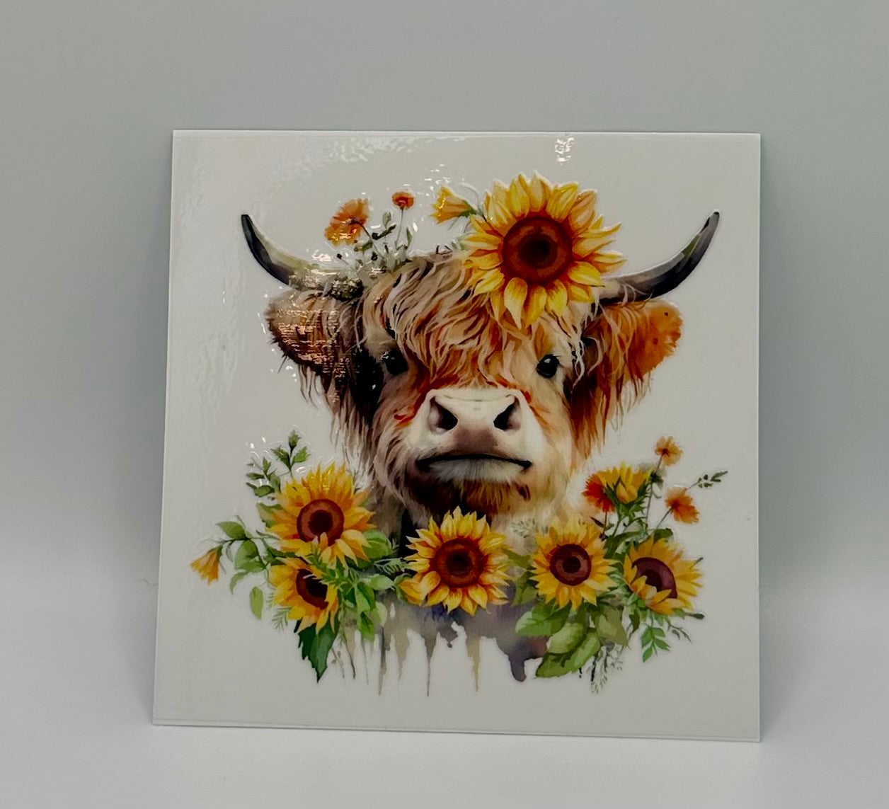 Cow and Sunflowers UV DTF