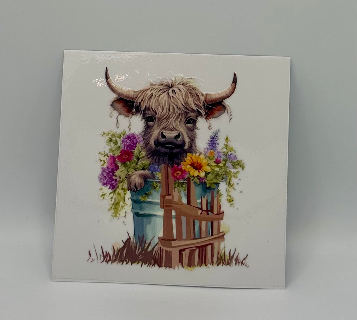 Cow In Bucket UV DTF