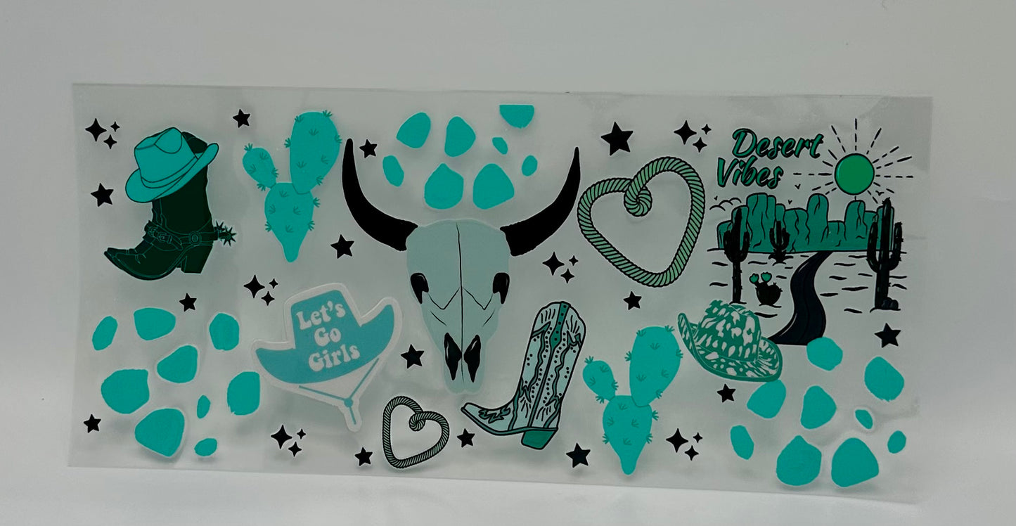 Desert Vibes Teal UV DTF Wrap