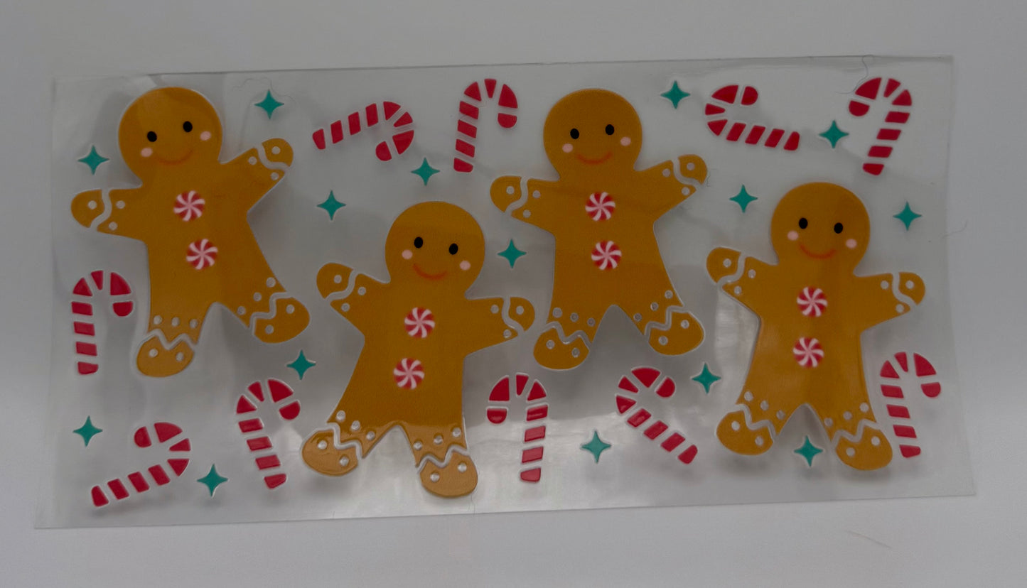 Gingerbread Men & Candy Canes UV DTF Wrap
