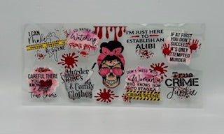 True Crime Junky Skull UV DTF Wrap