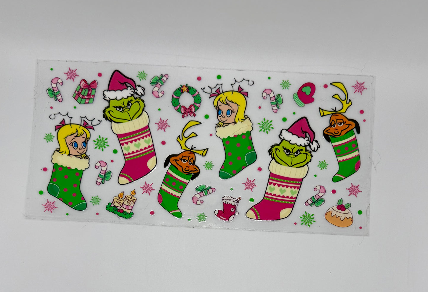Grinch Stockings UV DTF Wrap