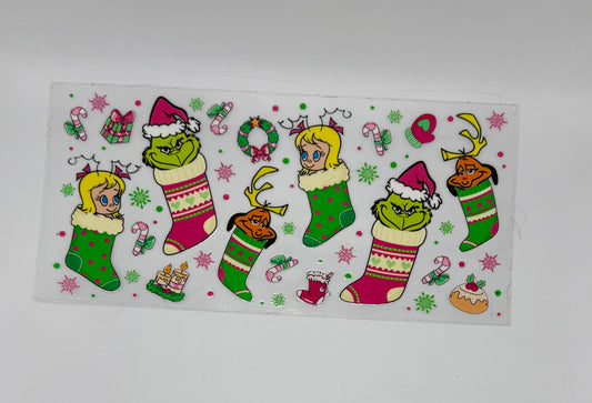 Grinch Stockings UV DTF Wrap