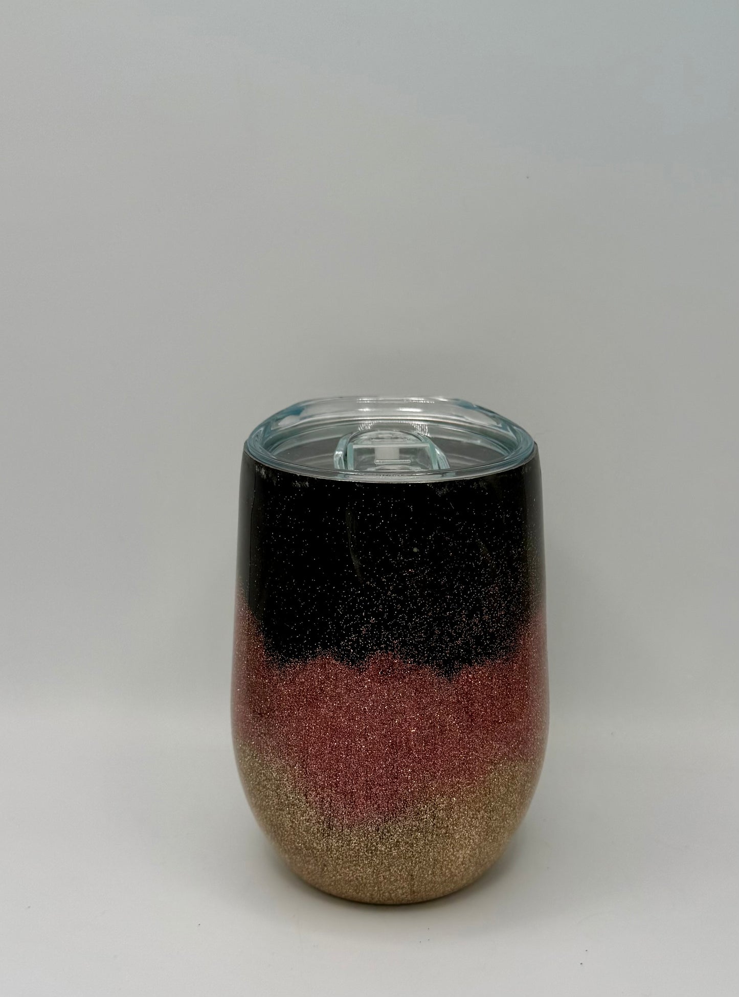 15oz Champagne, Rose Gold, Black Glitter Tumbler