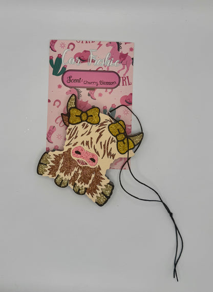 Highland Cow Cherry Blossom Scent Freshie