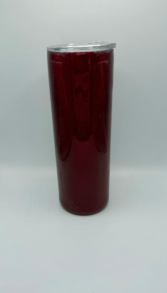 30oz Slim Metallic Red Glitter Tumbler