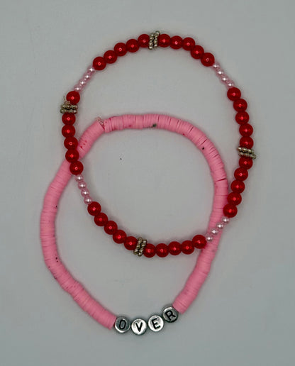 Love Sucks & Over Tumbler Bracelets