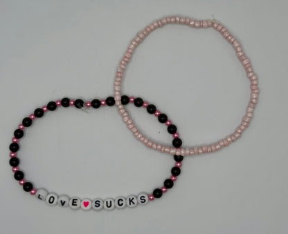 Love Sucks & Over Tumbler Bracelets