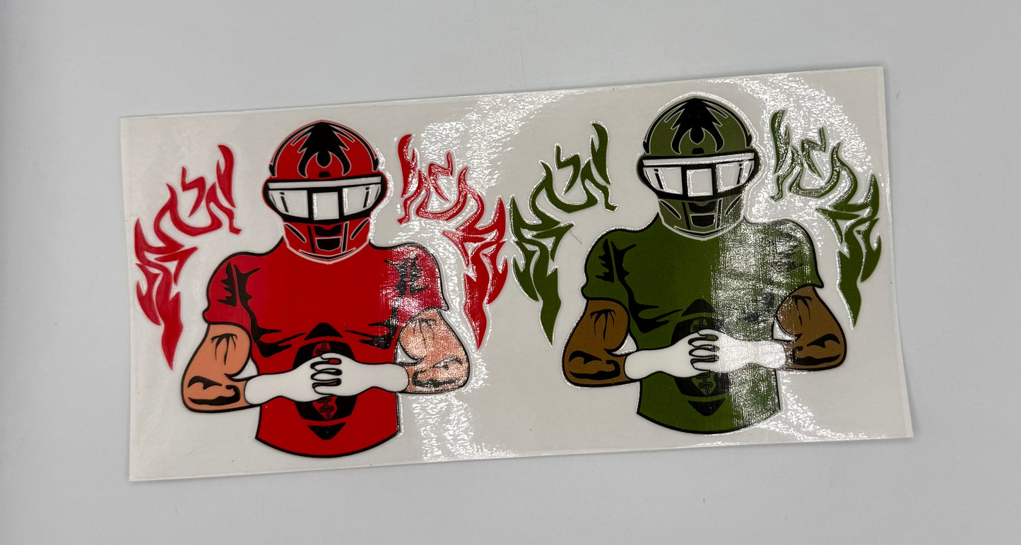 Football players UV DTF Wrap