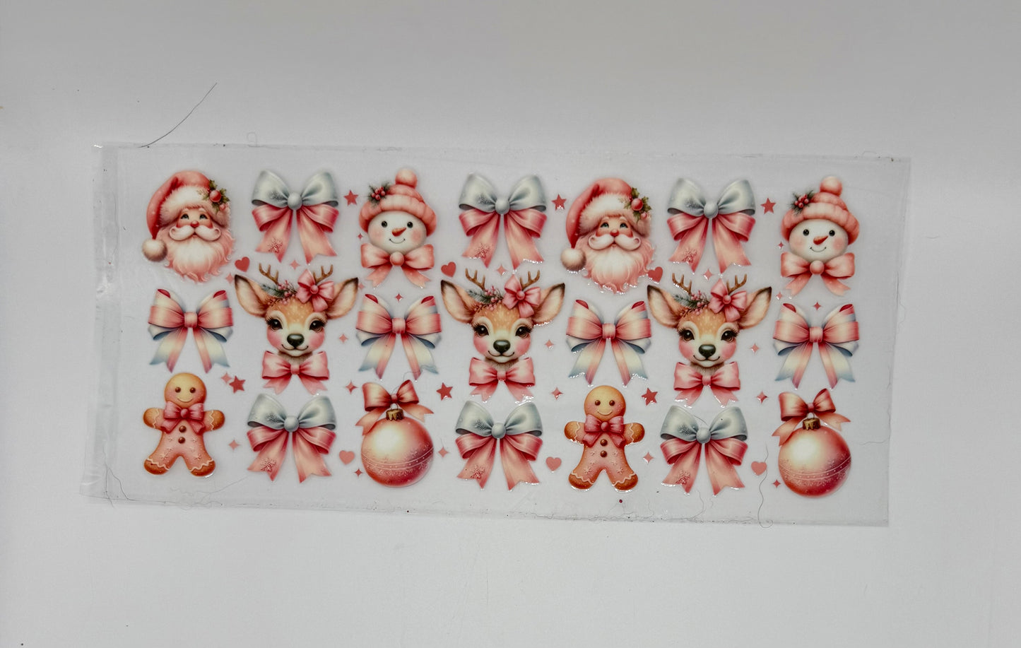 Pink Christmas UV DTF Wrap
