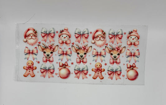 Pink Christmas UV DTF Wrap