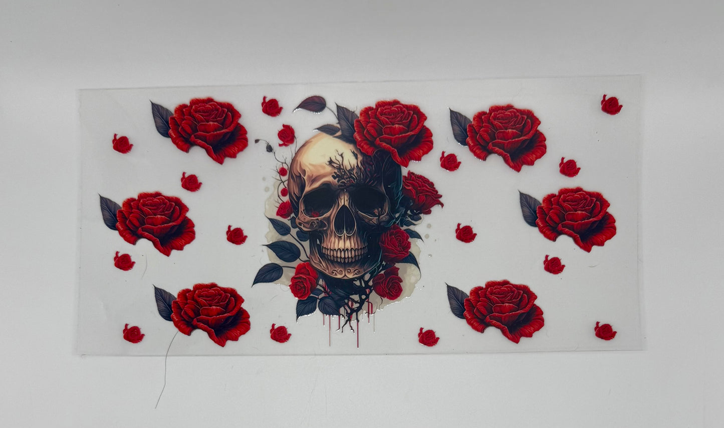 Skulls & Flowers UV DTF Wrap