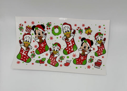Donald, Daisy, Minnie Stocking UV DTF Wrap