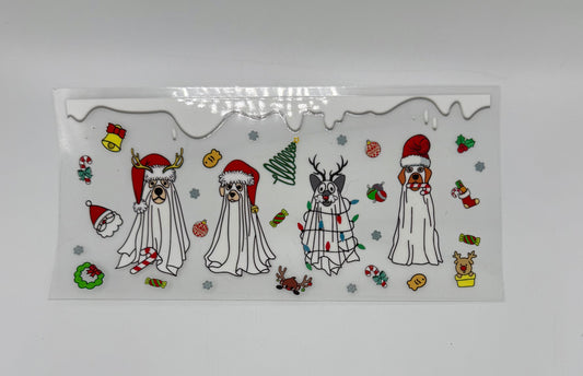 Dog Ghost Christmas UV DTF Wrap