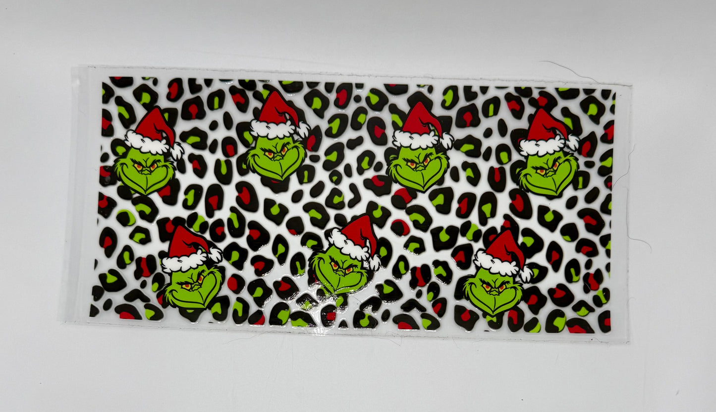 Cheetah Print Grinch UV DTF Wrap