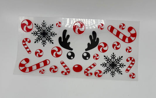 Rudolph Face UV DTF Wrap