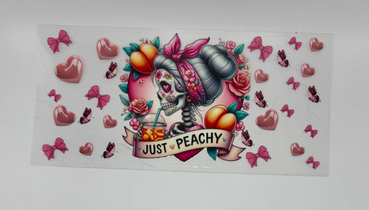 Just Peachy Skull UV DTF Wrap