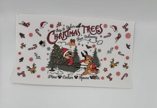 Chip & Dale Christmas UV DTF Wrap