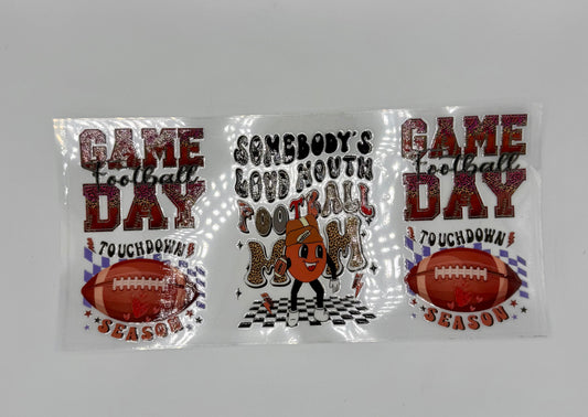 Football Mom UV DTF Wrap