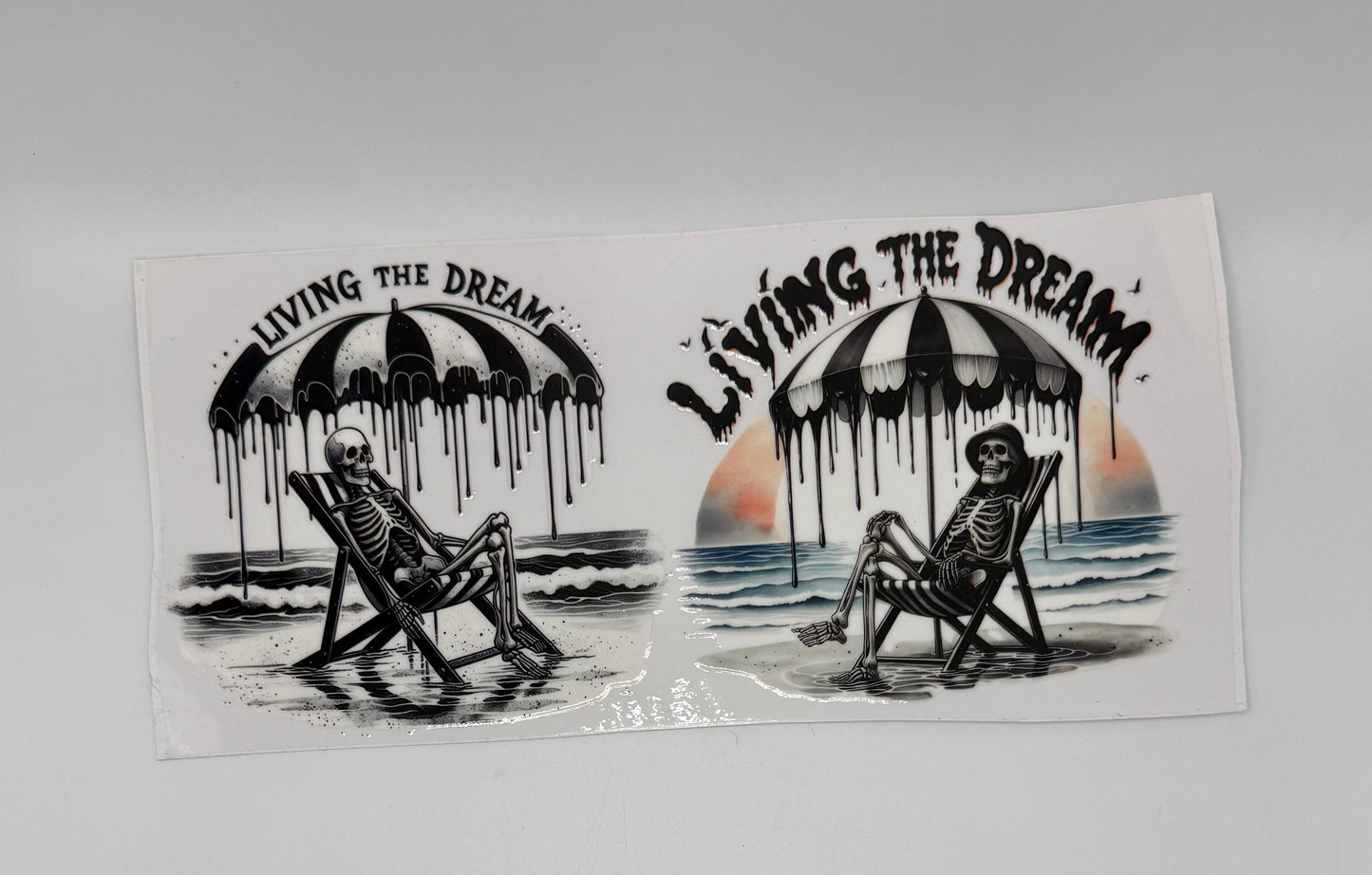 Living The Dream Skull UV DTF Wrap