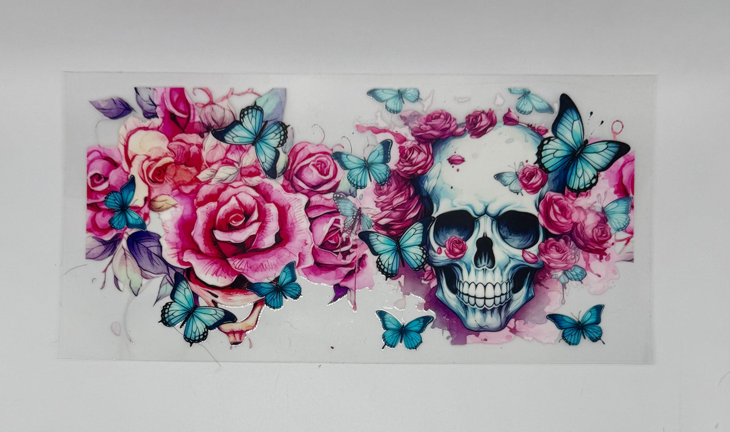 Skulls & Flowers UV DTF Wrap