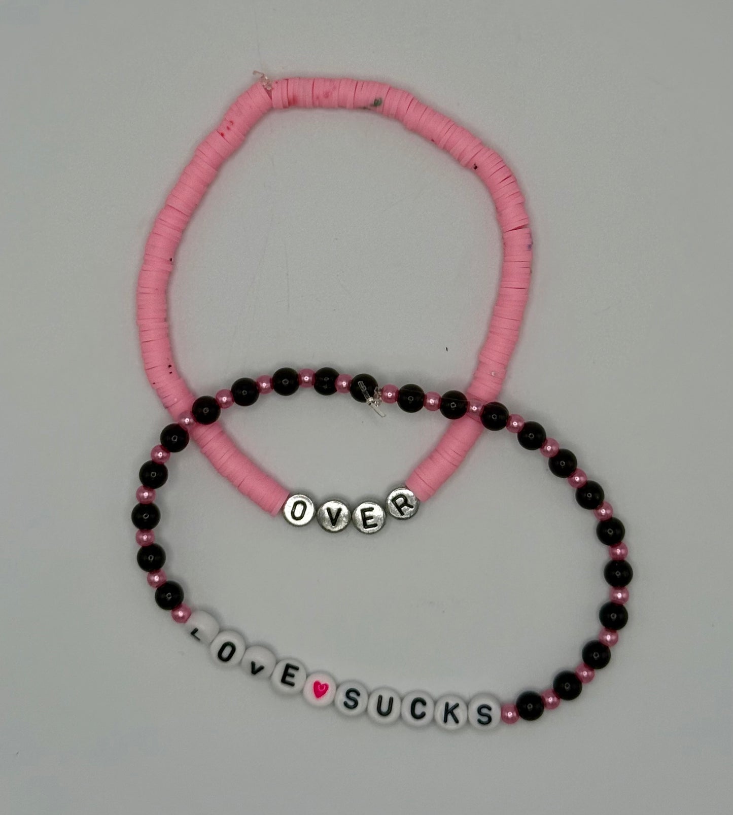 Love Sucks & Over Tumbler Bracelets
