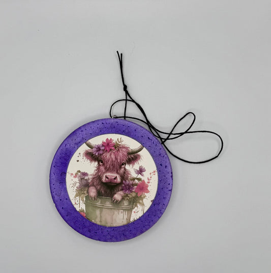 Highland Cow 4” Round
