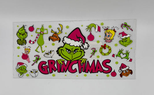 Grinchmas Pink UV DTF Wrap