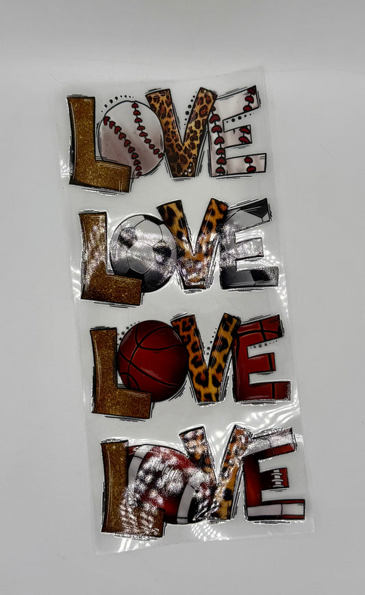 Love Baseball, Soccer, Football, Basketball UV DFT Wrap