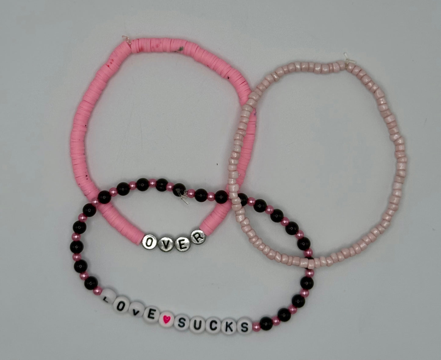 Love Sucks & Over Tumbler Bracelets