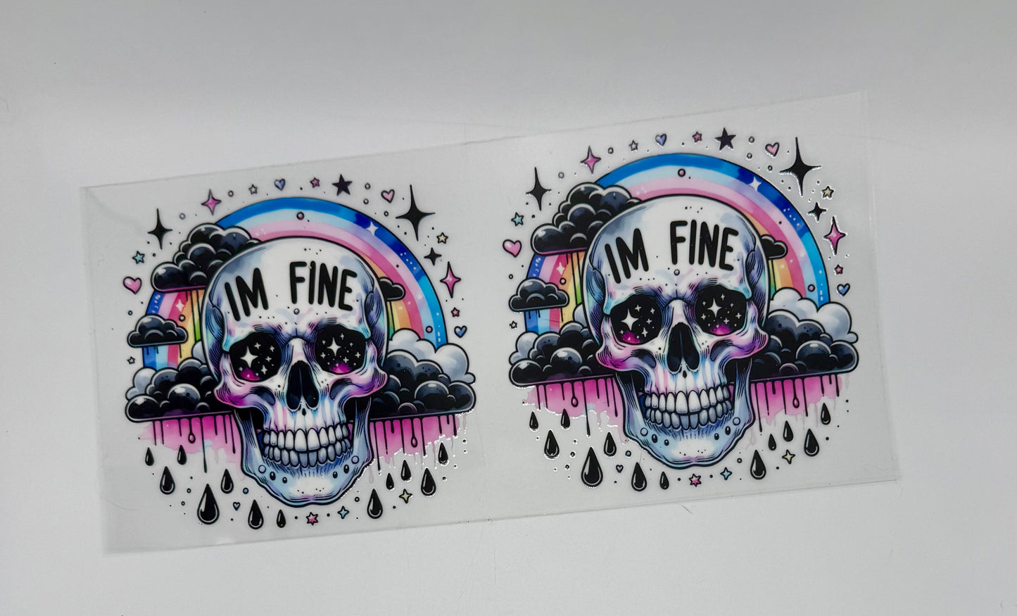 I’m Fine Skull UV DTF Wrap