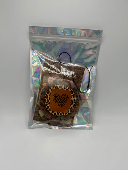 Cheetah Print Heart 4” Round
