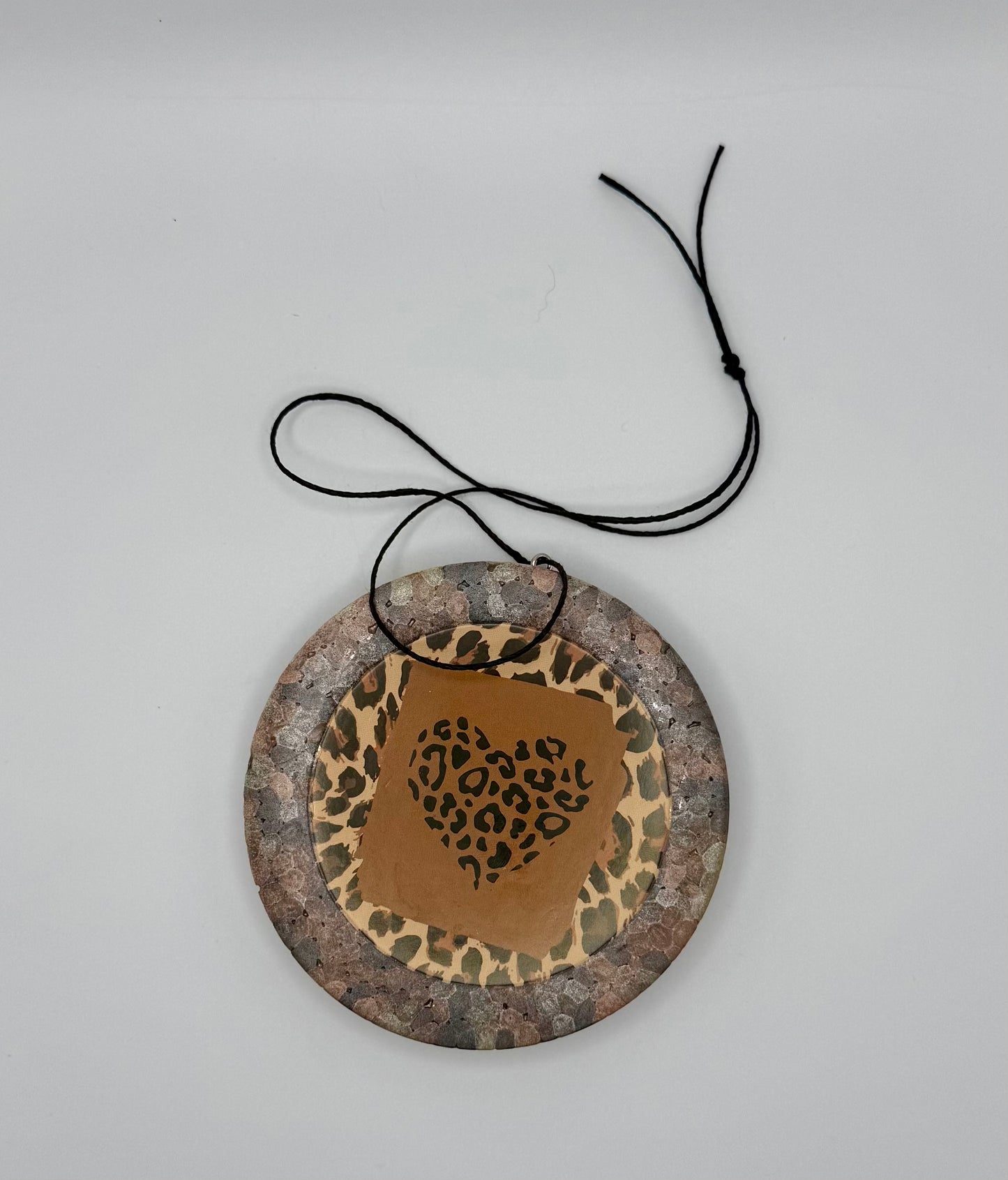 Cheetah Print Heart 4” Round