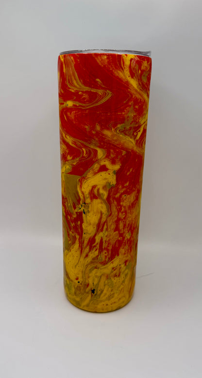 30oz Red, Yellow, gold Hydro Dip Tumbler