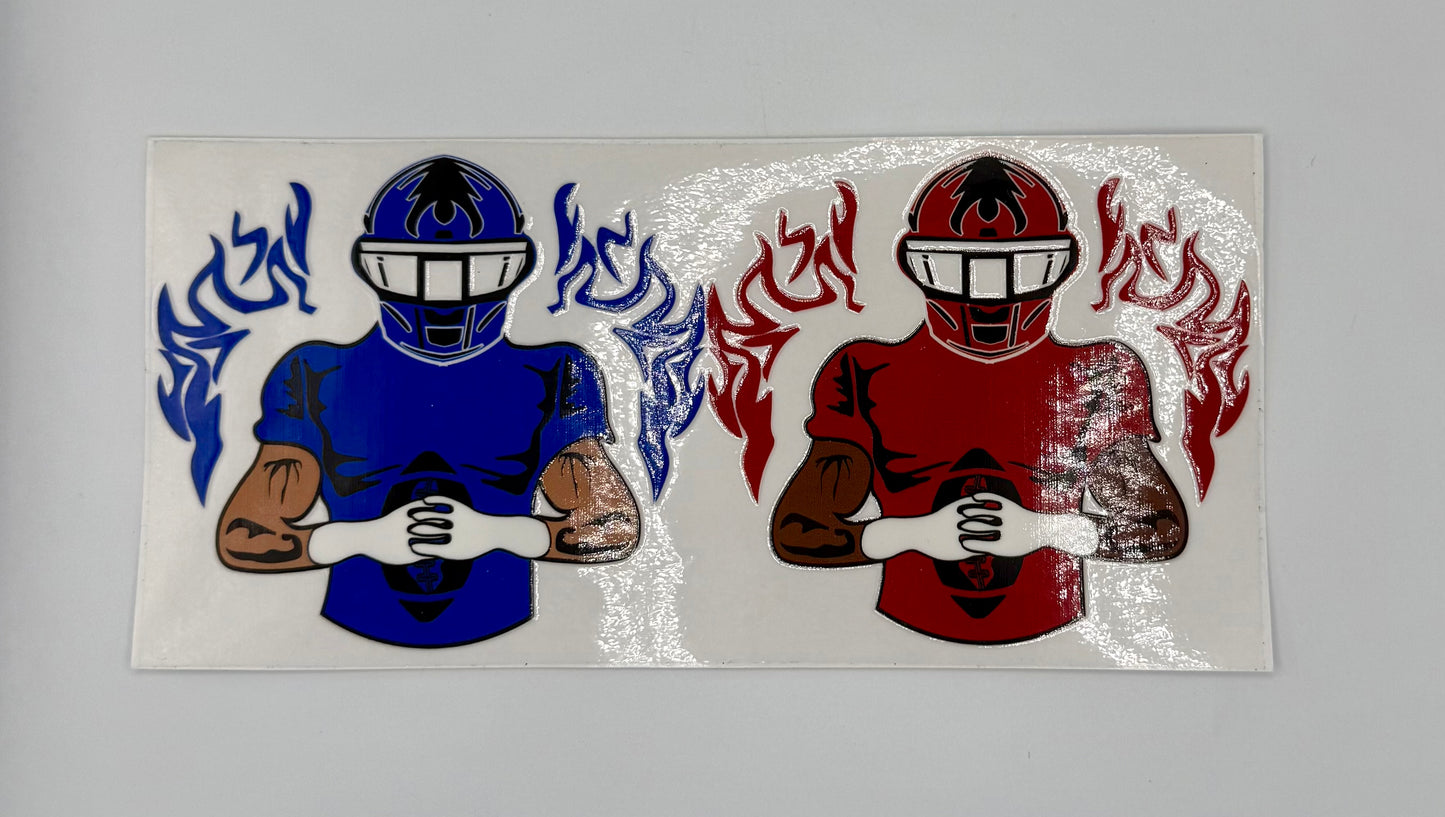 Football players UV DTF Wrap