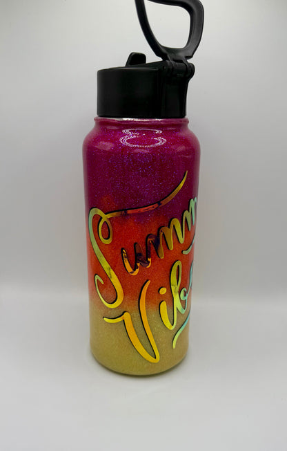 Summer Vibes 40oz Water Bottle Tumbler