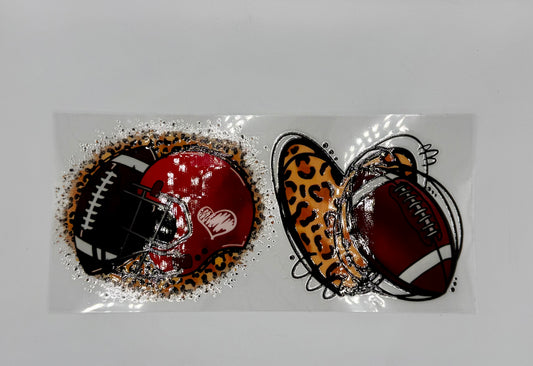 Cheetah Print Football UV DTF Wrap