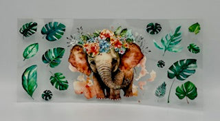 Elephant and leaves UV DTF Wrap