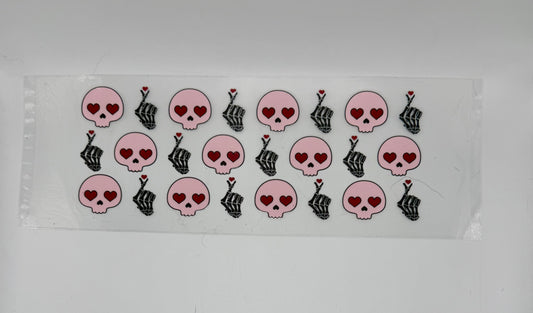 Heart Eye Skulls UV DTF Wrap