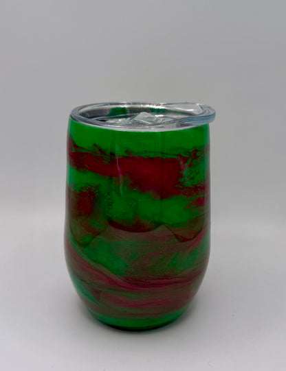 15oz Green & Red Swirl