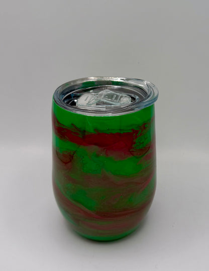 15oz Green & Red Swirl