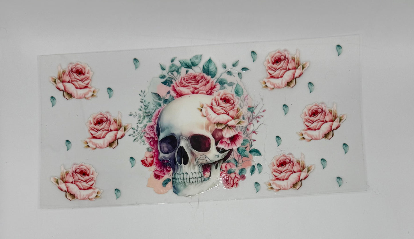 Skulls & Flowers UV DTF Wrap