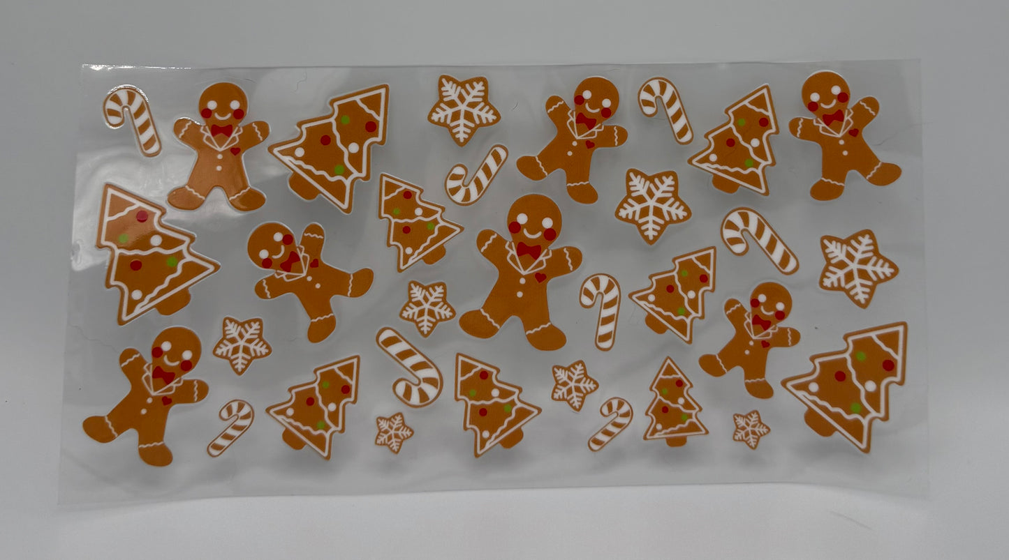 Gingerbread Men & Trees UV DTF Wrap