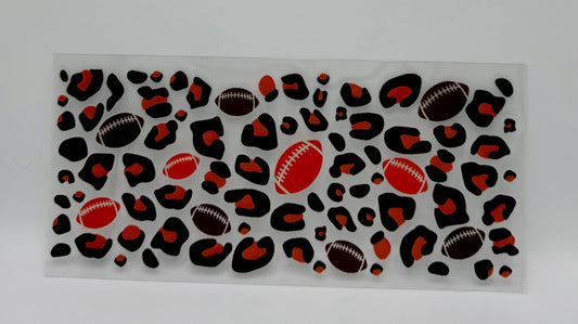 Football Cheetah Print UV DTF Wrap