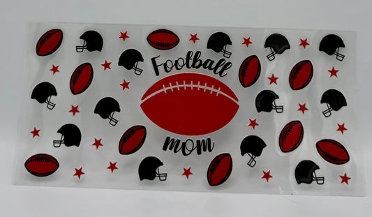 Football Mom Helmet & Footballs UV DTF Wrap